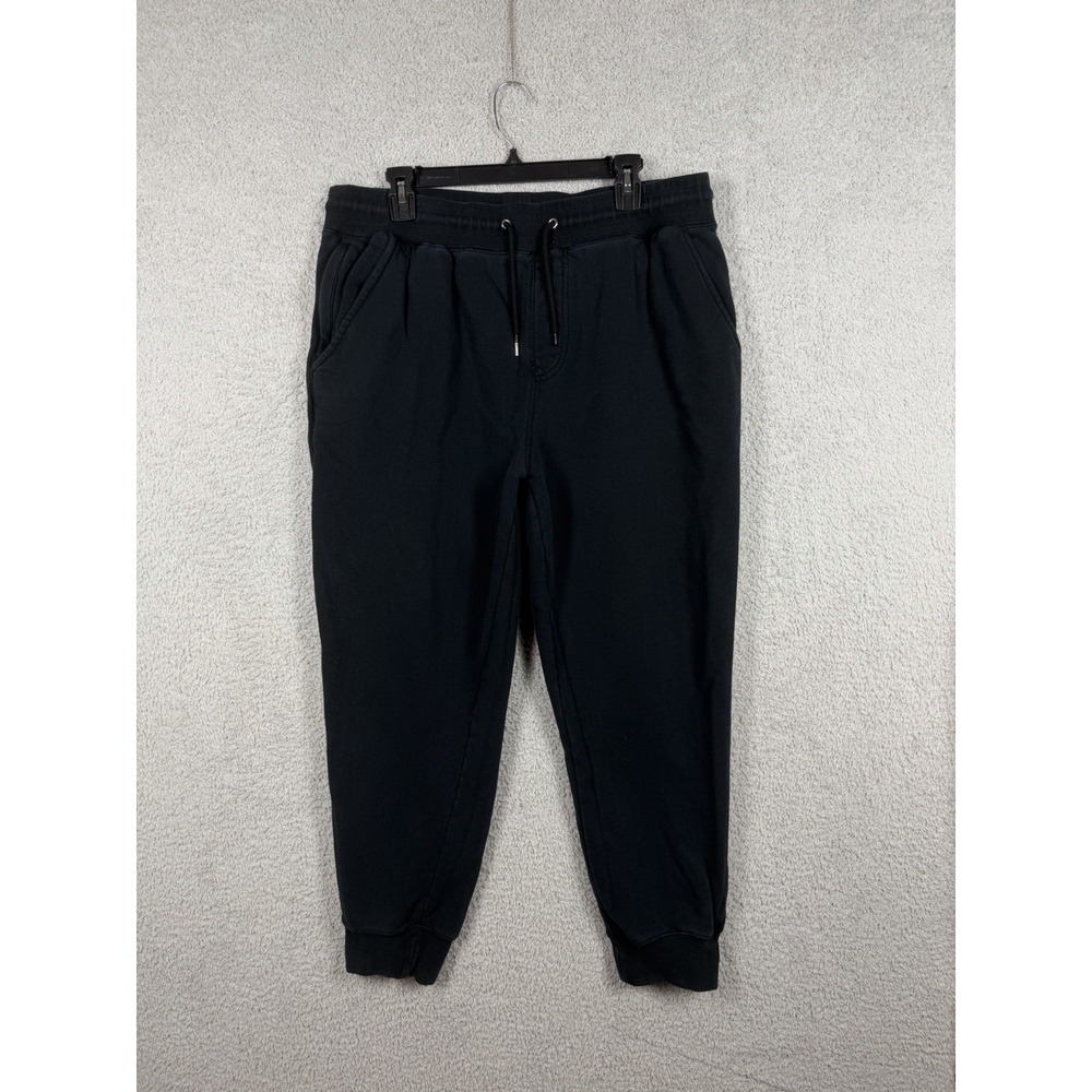 Quince Mens XL Black Sweatpants Joggers Drawstring Waist Pockets Comfy